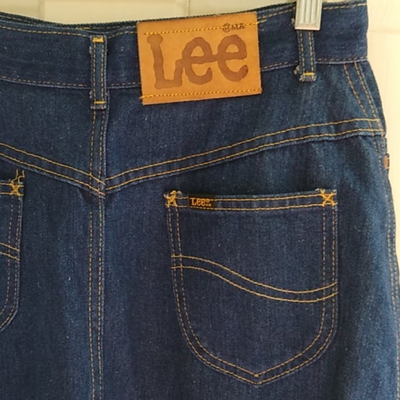 Vintage Lee Denim Midi Skirt size 10/12 - Picture 2 of 5